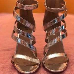 Women's Silver Strappy Heels
